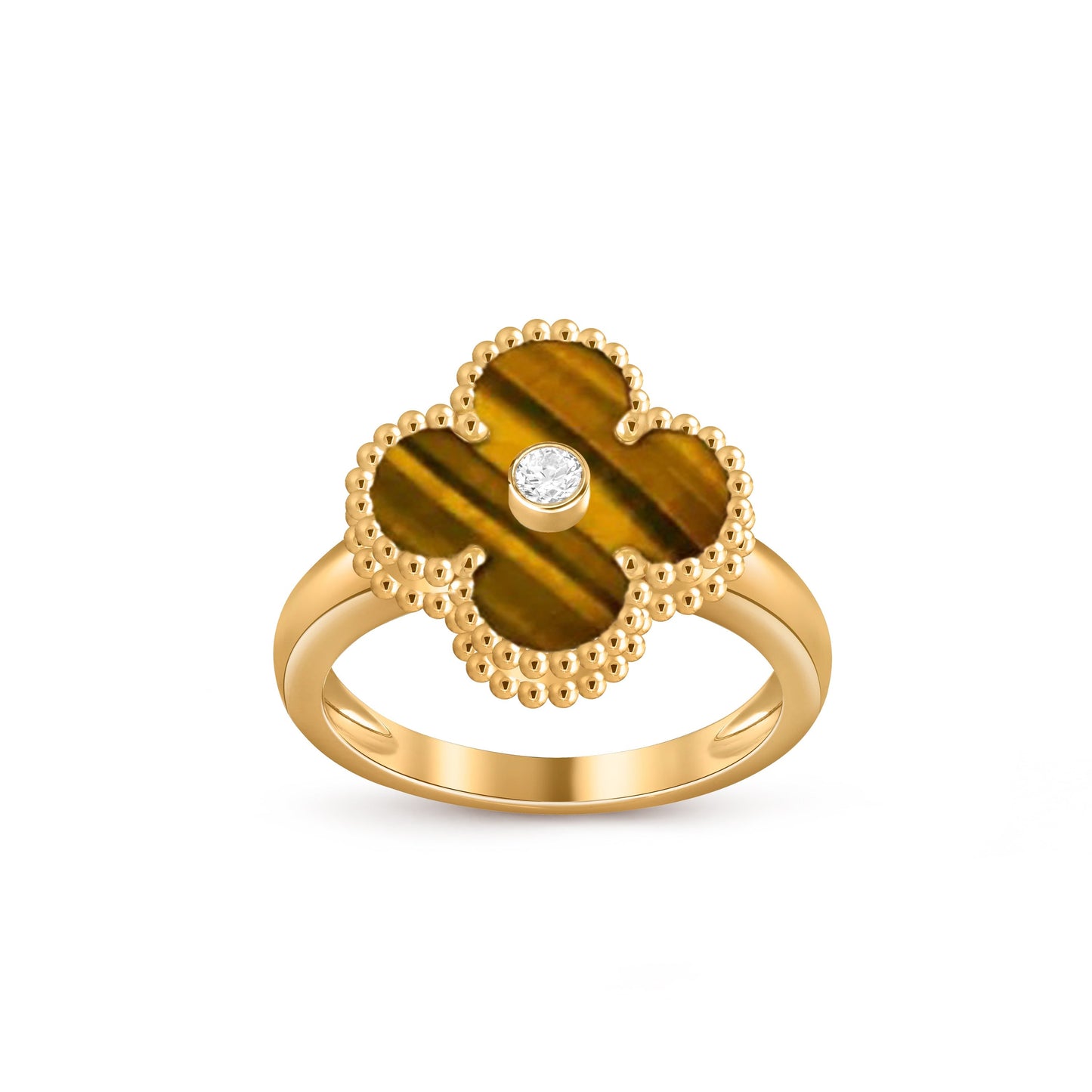[Gaonasi]CLOVER DIAMOND RING GOLD COLLECTION
