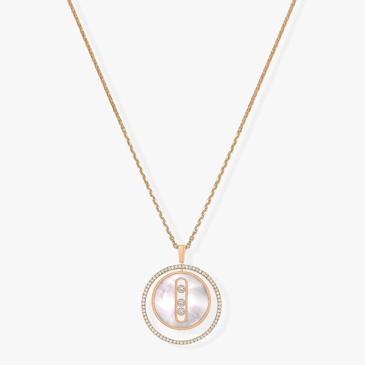 [Cadisa]LUCKY MOVE MM NACRE BLANCHE DIAMOND NECKLACE