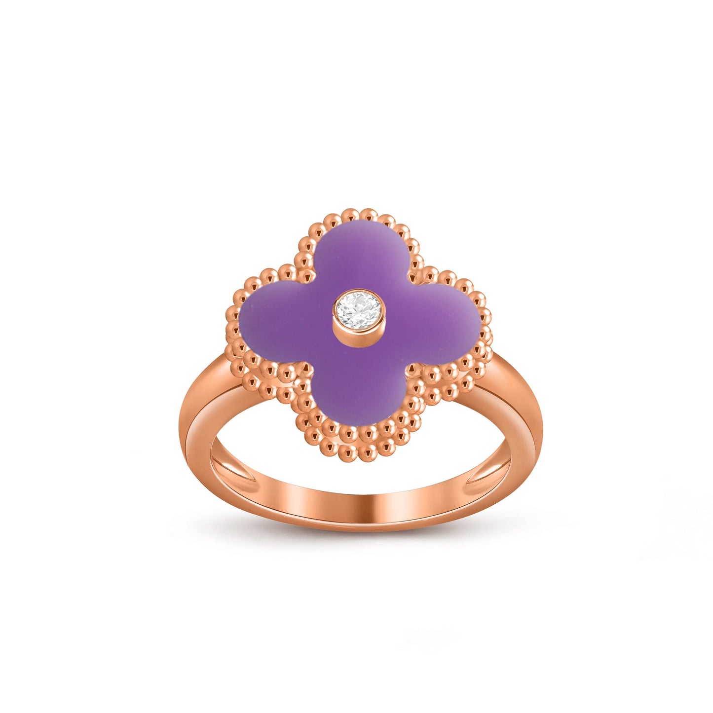 [Gaonasi]CLOVER DIAMOND RING ROSE GOLD COLLECTION