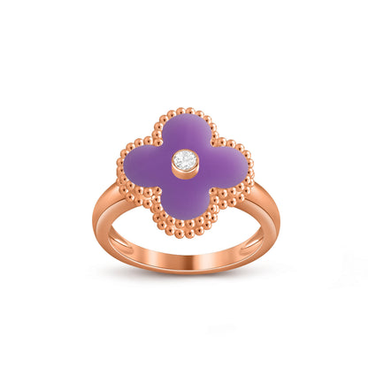 [Gaonasi]CLOVER DIAMOND RING ROSE GOLD COLLECTION