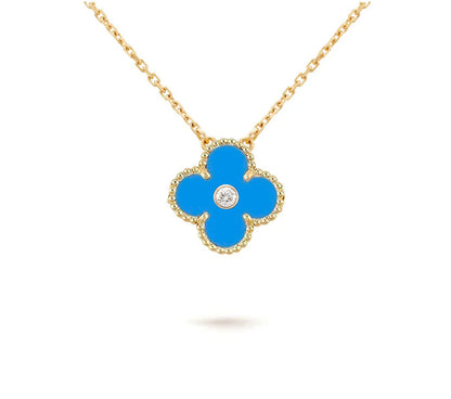 [Gaonasi]CLOVER 15MM DIAMOND SINGLE FLOWER NECKLACE COLLECTION