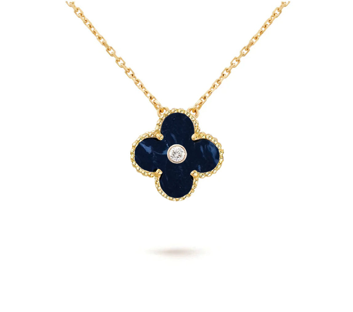 [Gaonasi]CLOVER 15MM DIAMOND SINGLE FLOWER NECKLACE COLLECTION