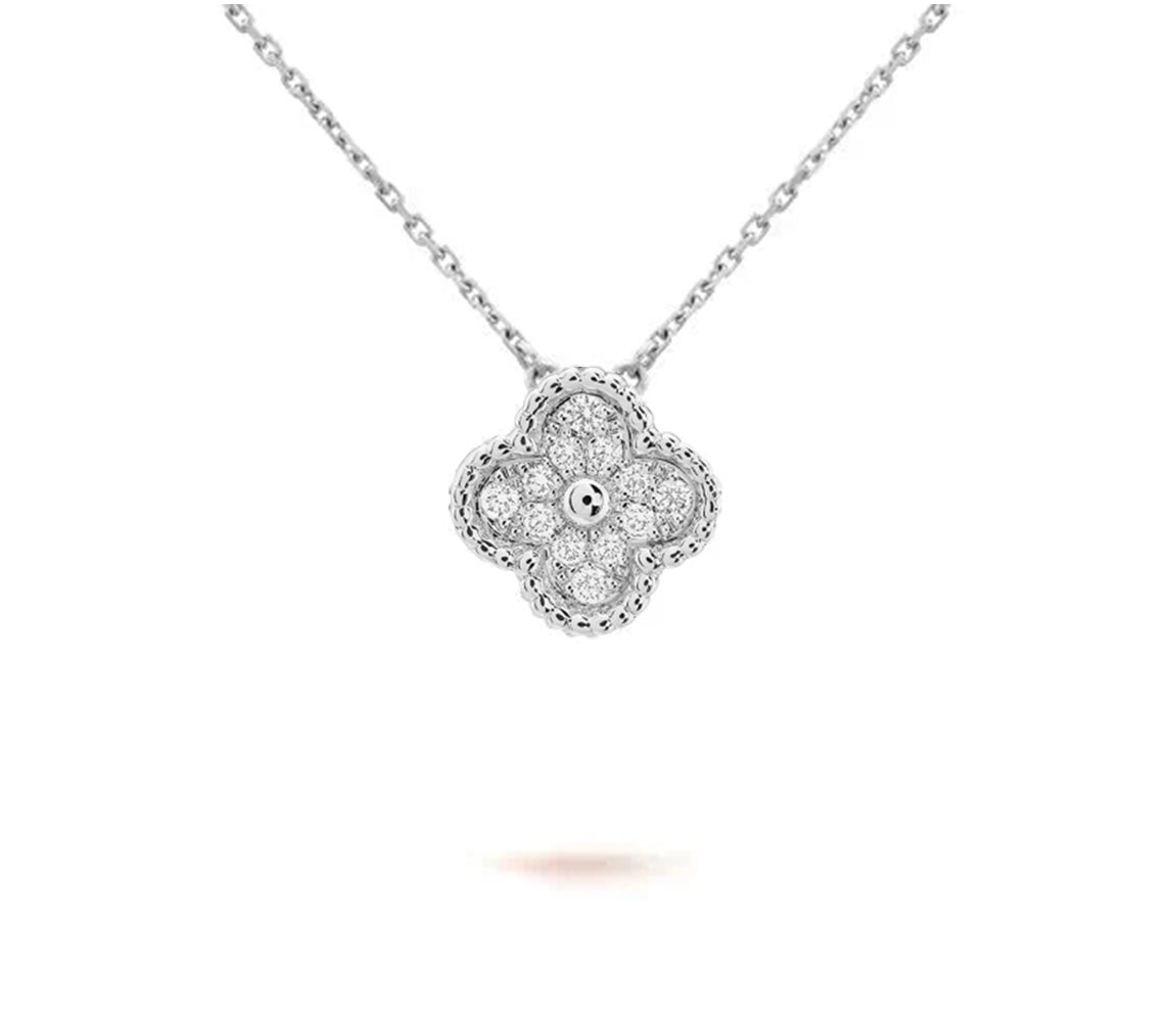 [Gaonasi]CLOVER 15MM NECKLACE SILVER COLLECTION