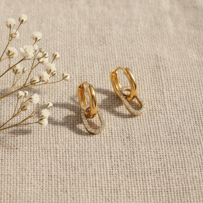 [Gaonasi]Aina Double Hoop Diamond Earrings