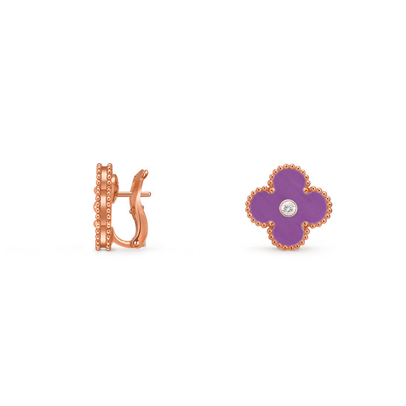 [Gaonasi]CLOVER 15MM MOP DIAMOND EARRINGS COLLECTION