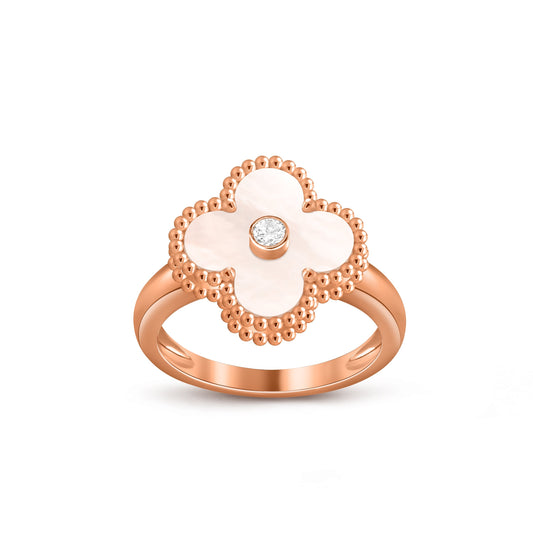 [Gaonasi]CLOVER DIAMOND RING ROSE GOLD COLLECTION