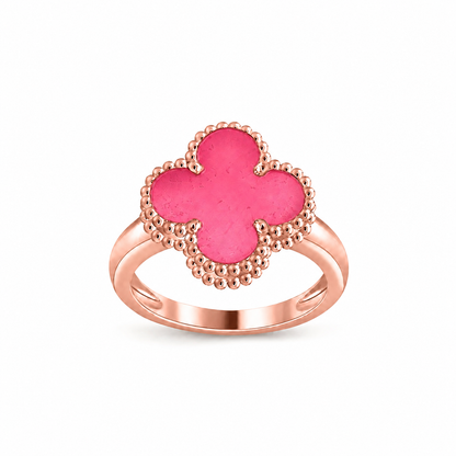 [Cadisa]NEW CLOVER PINK ENAMEL RINGS