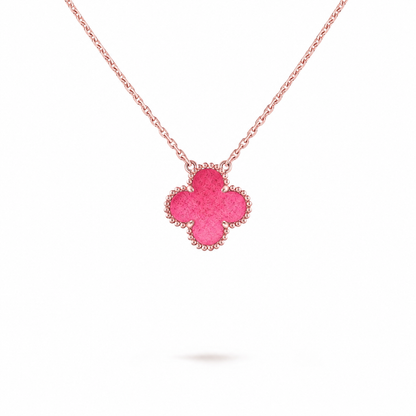 [Cadisa] NEW CLOVER 15MM PINK ENAMEL NECKLACE
