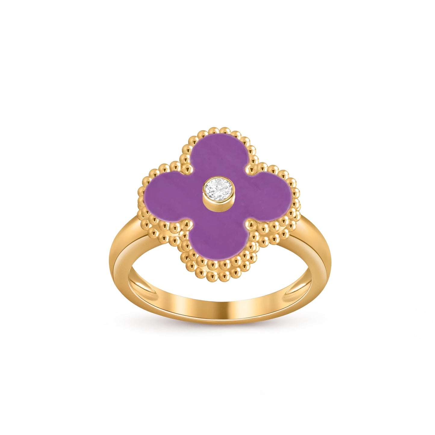 [Gaonasi]CLOVER DIAMOND RING GOLD COLLECTION
