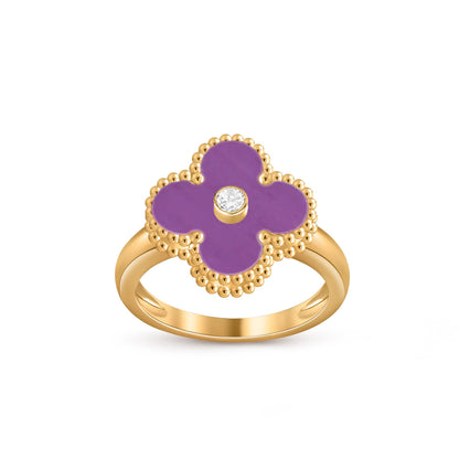 [Gaonasi]CLOVER DIAMOND RING GOLD COLLECTION