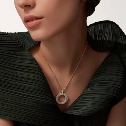 [Gaonasi Jewelry]TRINITY LARGE FULL DIAMOND  NECKLACE