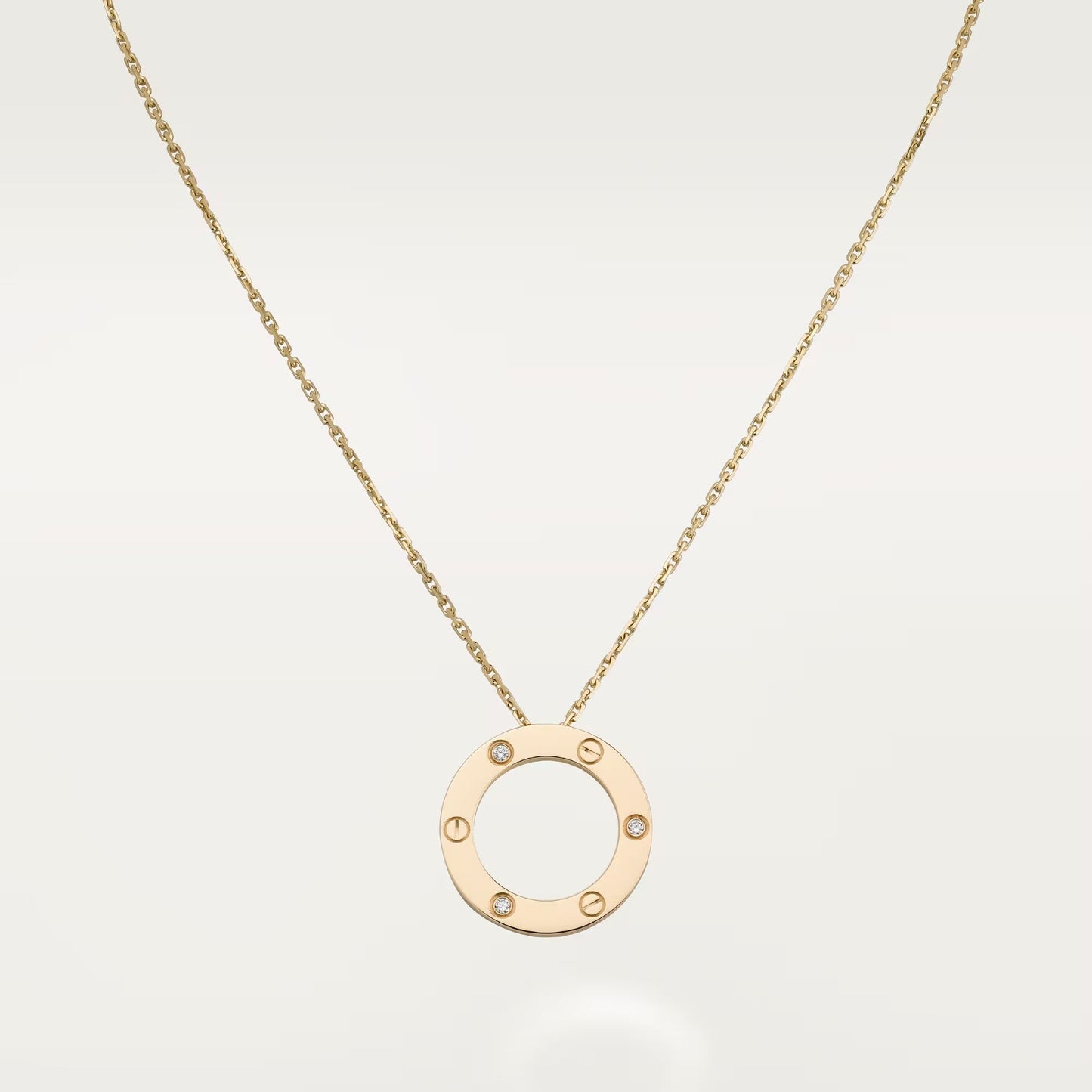 [Gaonasi Jewelry]LOVE NECKLACE 16MM 3 DIAMONDS