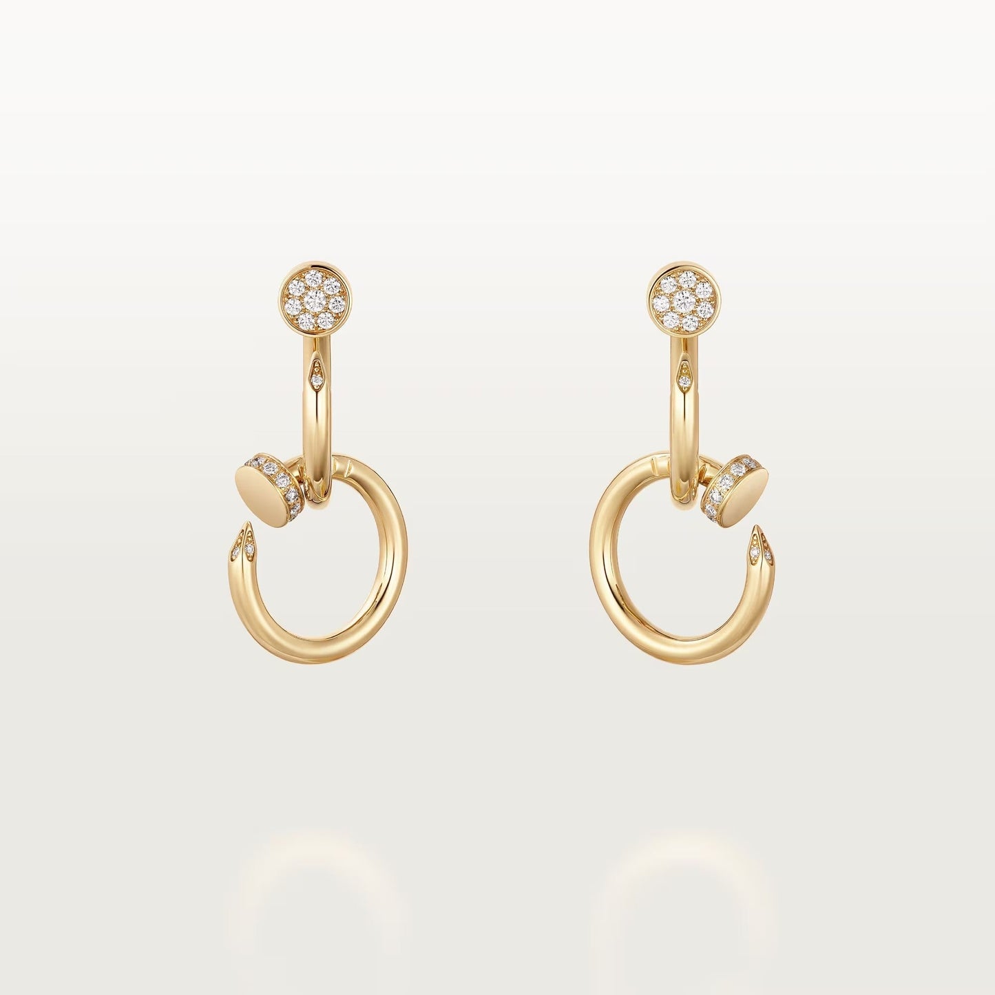 [Gaonasi Jewelry]JUSTE HALF DIAMOND DOUBLE EARRINGS