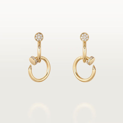 [Gaonasi Jewelry]JUSTE HALF DIAMOND DOUBLE EARRINGS