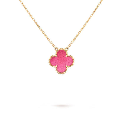 [Cadisa] NEW CLOVER 15MM PINK ENAMEL NECKLACE