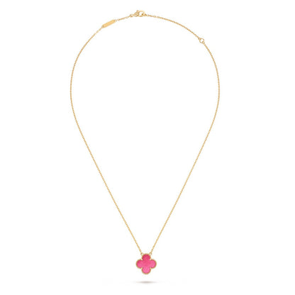 [Cadisa] NEW CLOVER 15MM PINK ENAMEL NECKLACE