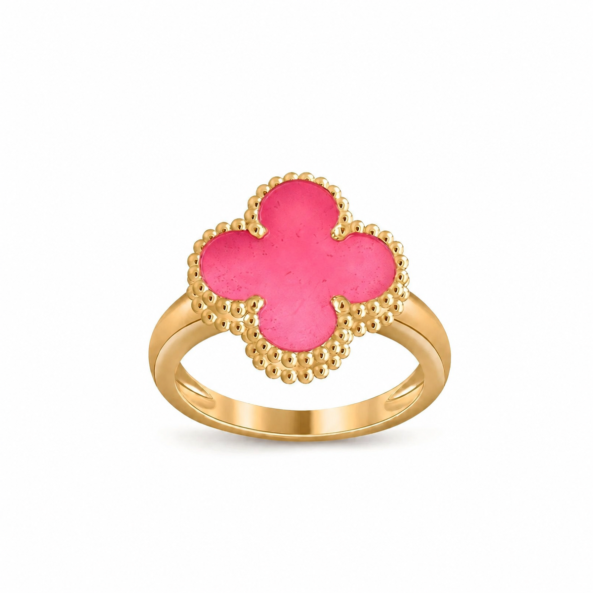 [Cadisa]NEW CLOVER PINK ENAMEL RINGS