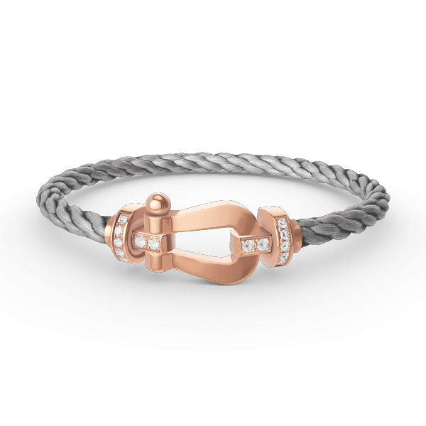 [Gaonasi]FORCE LARGE HORSESHOE HALF DIAMOND BRACELET ROSE GOLD