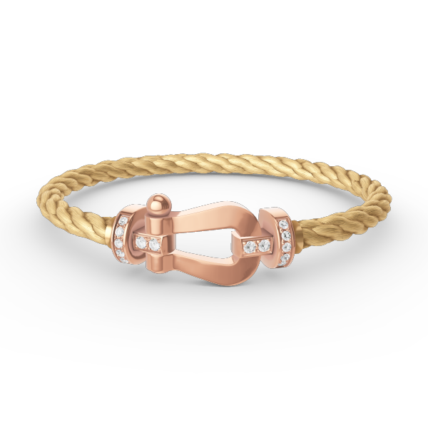 [Gaonasi]FORCE LARGE HORSESHOE HALF DIAMOND BRACELET ROSE GOLD