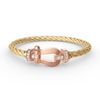 [Gaonasi]FORCE LARGE HORSESHOE HALF DIAMOND BRACELET ROSE GOLD