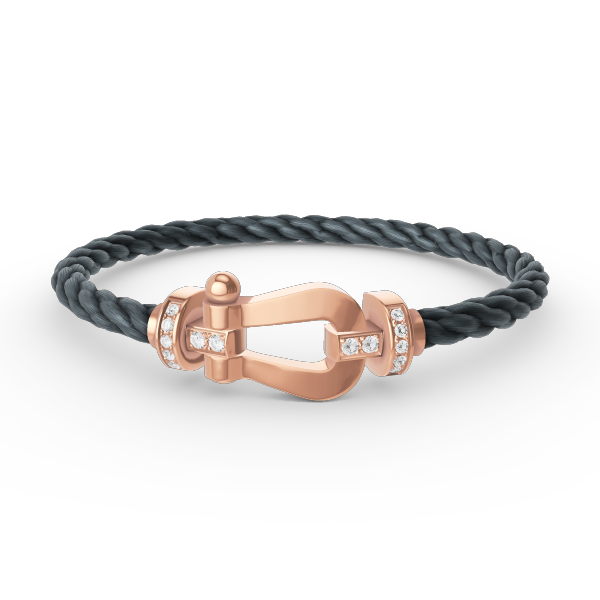 [Gaonasi]FORCE LARGE HORSESHOE HALF DIAMOND BRACELET ROSE GOLD