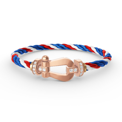 [Gaonasi]FORCE LARGE HORSESHOE HALF DIAMOND BRACELET ROSE GOLD