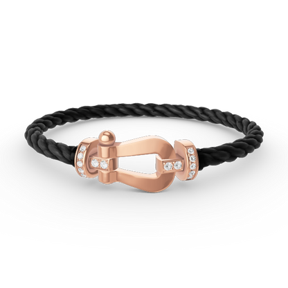 [Gaonasi]FORCE LARGE HORSESHOE HALF DIAMOND BRACELET ROSE GOLD