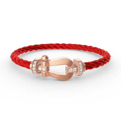 [Gaonasi]FORCE LARGE HORSESHOE HALF DIAMOND BRACELET ROSE GOLD