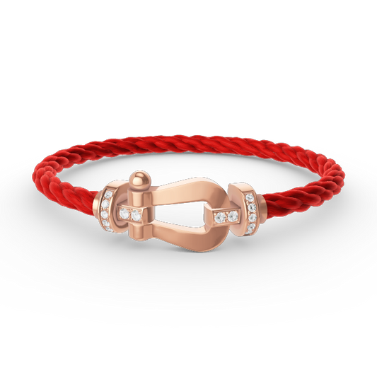 [Gaonasi]FORCE LARGE HORSESHOE HALF DIAMOND BRACELET ROSE GOLD