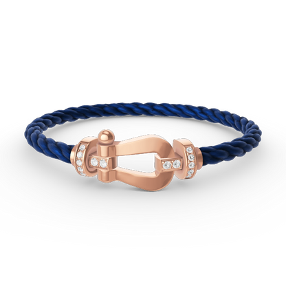 [Gaonasi]FORCE LARGE HORSESHOE HALF DIAMOND BRACELET ROSE GOLD