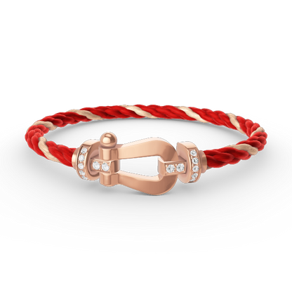 [Gaonasi]FORCE LARGE HORSESHOE HALF DIAMOND BRACELET ROSE GOLD