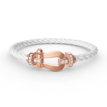[Gaonasi]FORCE LARGE HORSESHOE HALF DIAMOND BRACELET ROSE GOLD