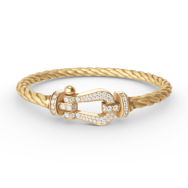 [Gaonasi]FORCE LARGE HORSESHOE FULL DIAMOND BRACELET GOLD