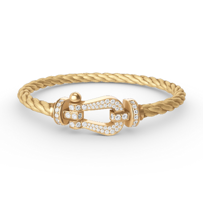 [Gaonasi]FORCE LARGE HORSESHOE FULL DIAMOND BRACELET GOLD