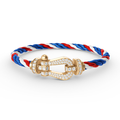 [Gaonasi]FORCE LARGE HORSESHOE FULL DIAMOND BRACELET GOLD
