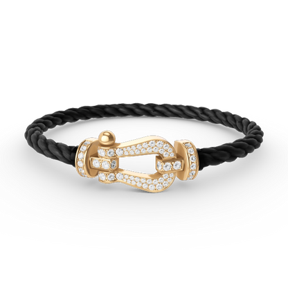 [Gaonasi]FORCE LARGE HORSESHOE FULL DIAMOND BRACELET GOLD