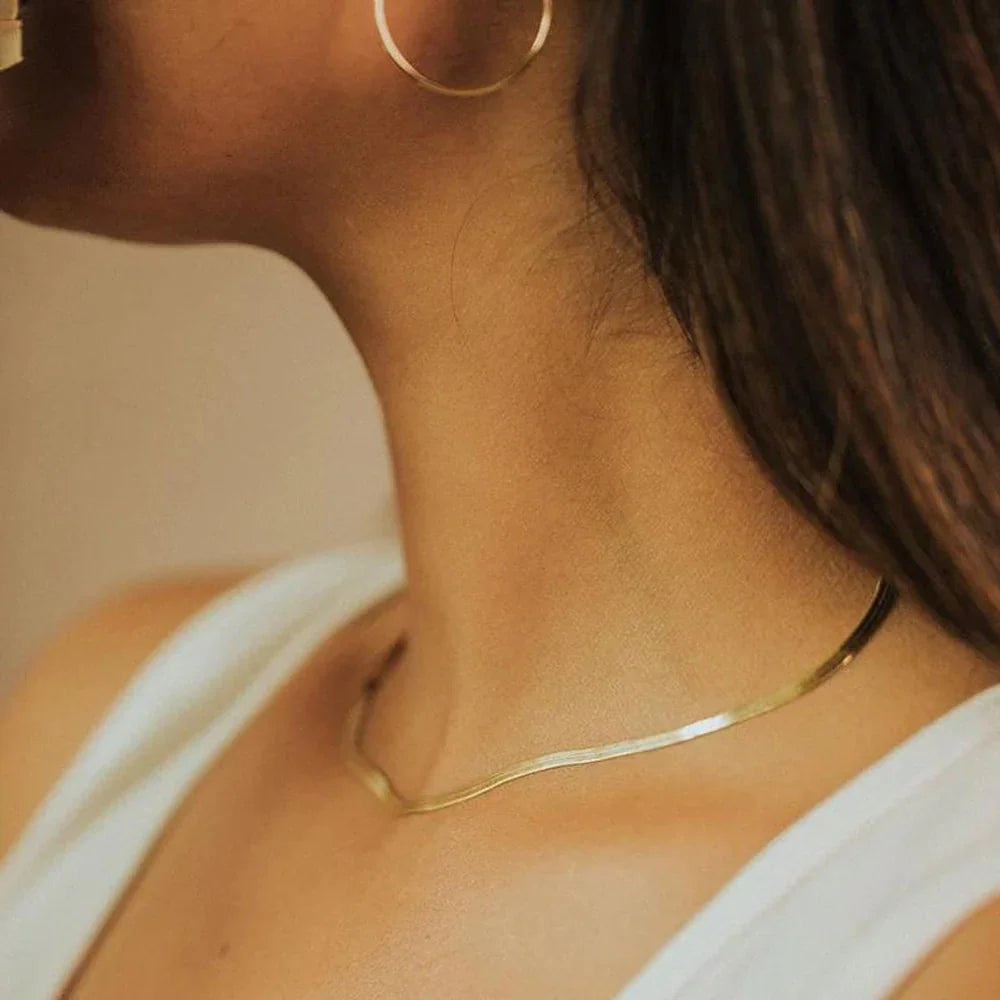 [Gaonasi]Elizabeth Gold Herringbone Necklace