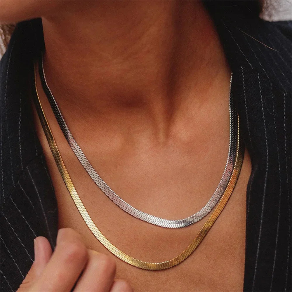 [Gaonasi]Elizabeth Gold Herringbone Necklace