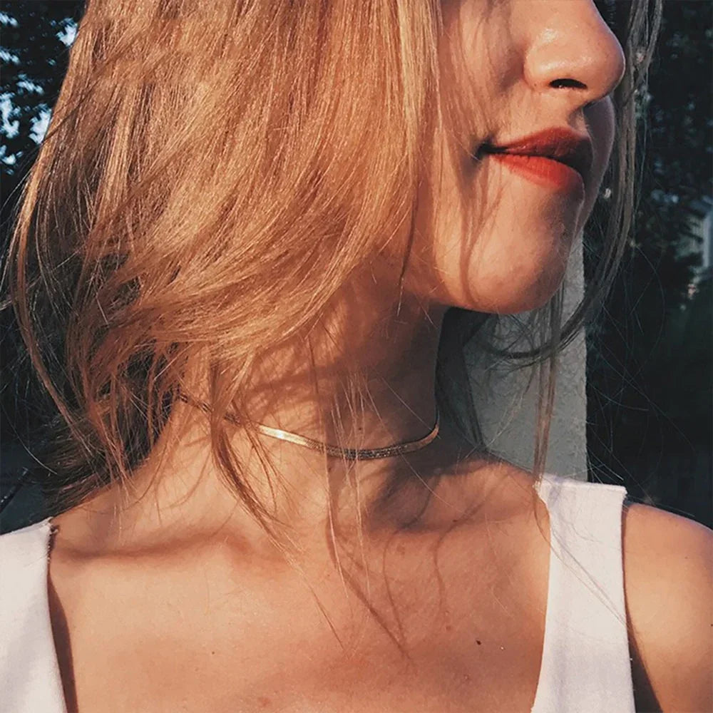 [Gaonasi]Elizabeth Gold Herringbone Necklace
