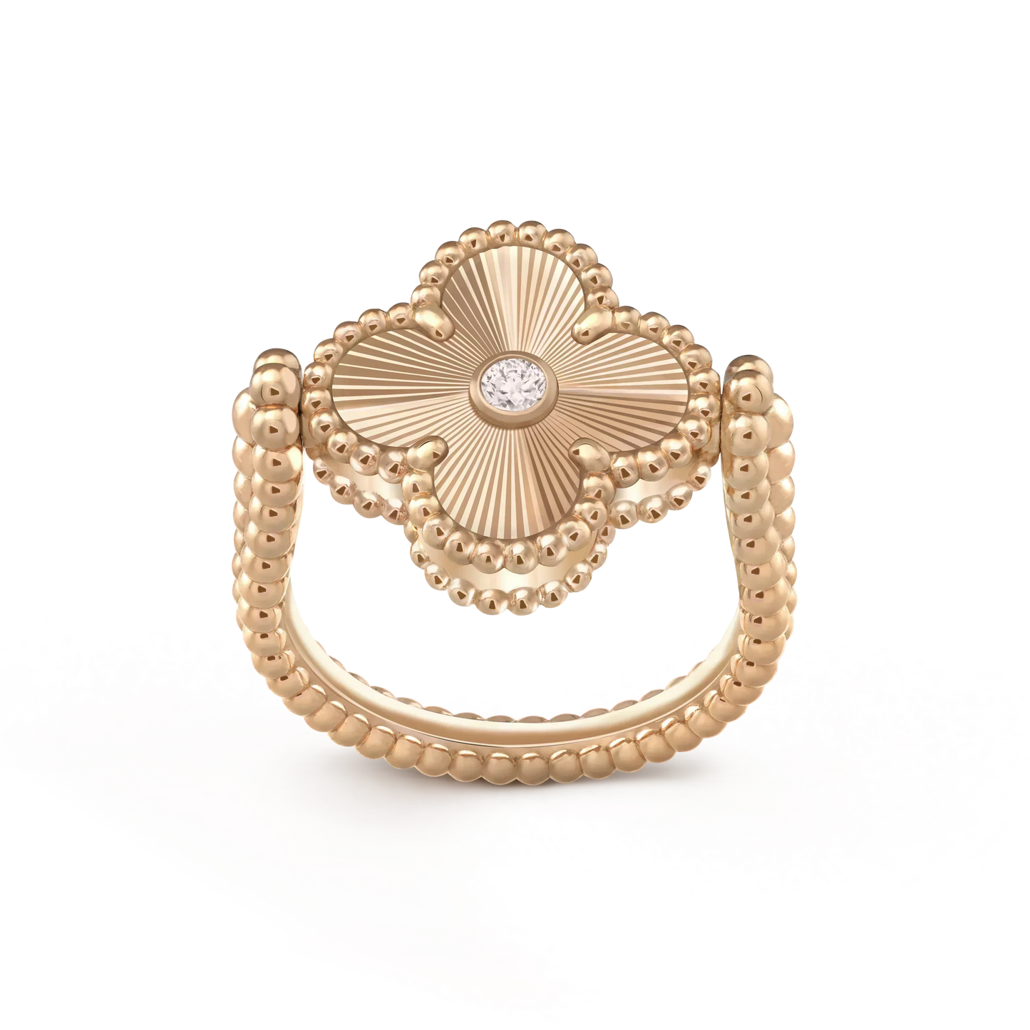 [Gaonasi]CLOVER RIVERSIBLE RING ROSE GOLD COLLECTION