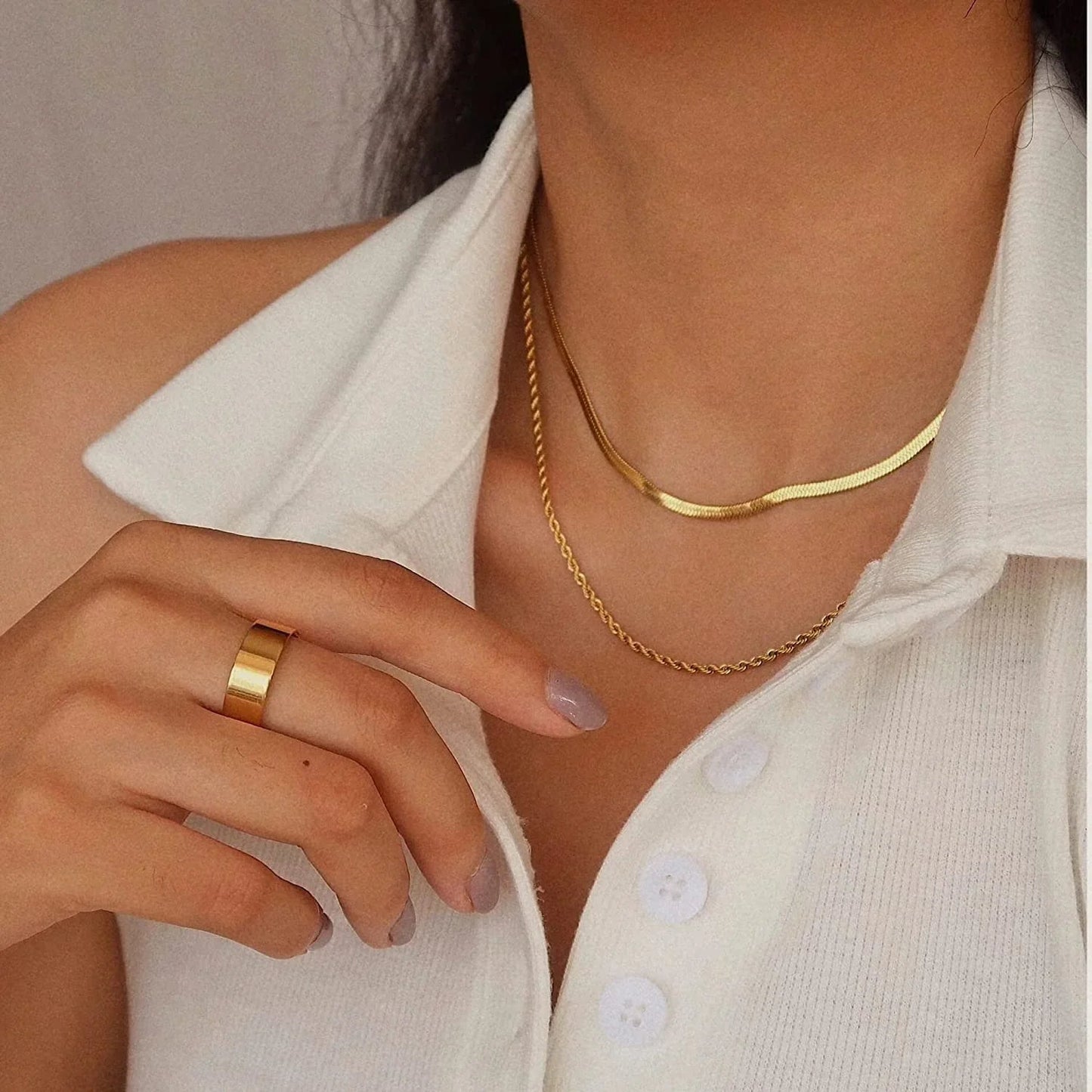 [Gaonasi]Hailey Layered Gold Chain Necklace