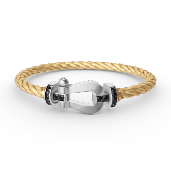 [Gaonasi]FORCE LARGE HORSESHOE BLACK DIAMOND BRACELET SILVER