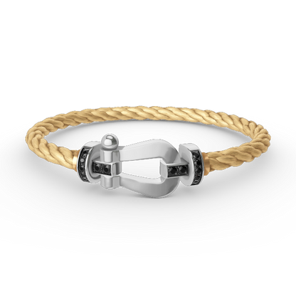 [Gaonasi]FORCE LARGE HORSESHOE BLACK DIAMOND BRACELET SILVER