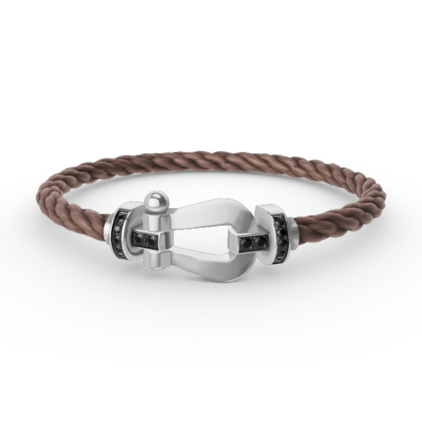 [Gaonasi]FORCE LARGE HORSESHOE BLACK DIAMOND BRACELET SILVER