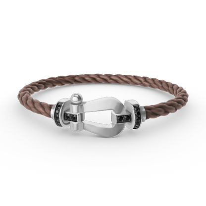 [Gaonasi]FORCE LARGE HORSESHOE BLACK DIAMOND BRACELET SILVER