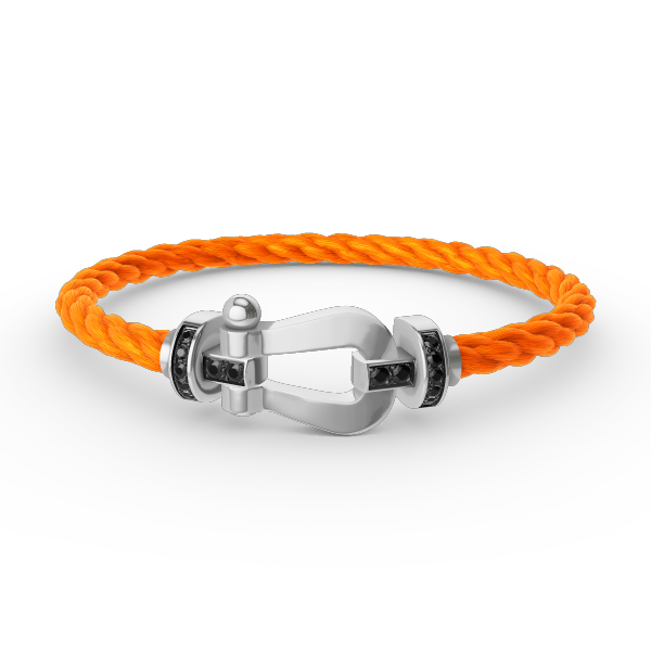 [Gaonasi]FORCE LARGE HORSESHOE BLACK DIAMOND BRACELET SILVER