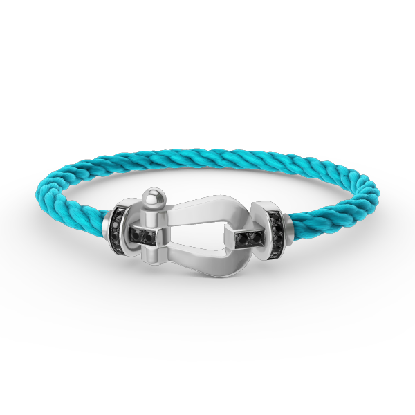 [Gaonasi]FORCE LARGE HORSESHOE BLACK DIAMOND BRACELET SILVER