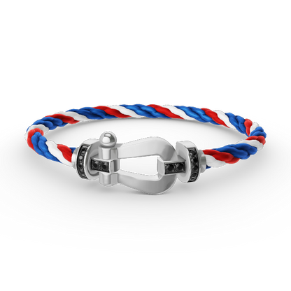 [Gaonasi]FORCE LARGE HORSESHOE BLACK DIAMOND BRACELET SILVER