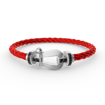 [Gaonasi]FORCE LARGE HORSESHOE BLACK DIAMOND BRACELET SILVER