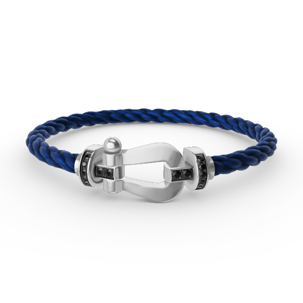 [Gaonasi]FORCE LARGE HORSESHOE BLACK DIAMOND BRACELET SILVER